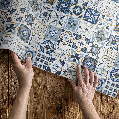 Covor de vinil Mozaic grecesc albastru dale decorative