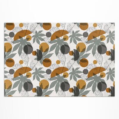 Covor de vinil acasă Ilustrație de frunze și forme boho