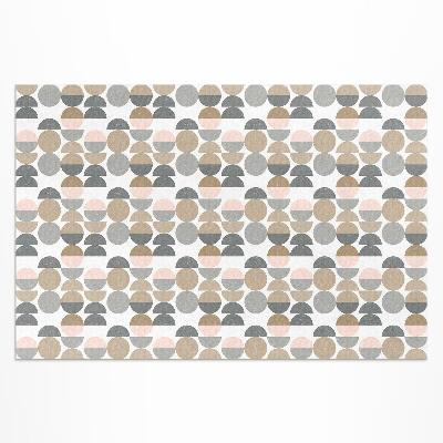 Covor de vinil acasă Cercuri și semilune model geometric retro