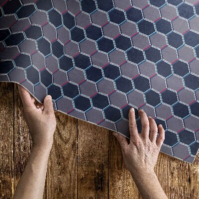 Covor de vinil acasă Hexagoane 3d mozaic fin