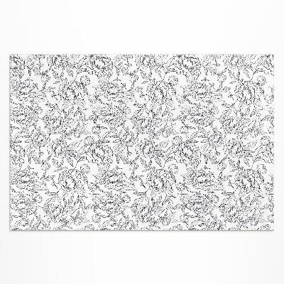 Covor interior din vinil Schiță de flori de bujor și frunze de epocă