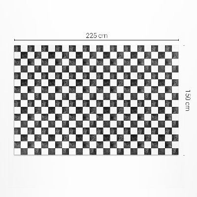 Covor interior din vinil Chequerboard monocrom din piatră