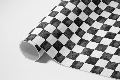 Covor interior din vinil Chequerboard monocrom din piatră