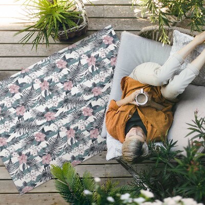 Covor de vinil acasă Model tropical cu frunze și flori hawaiiene