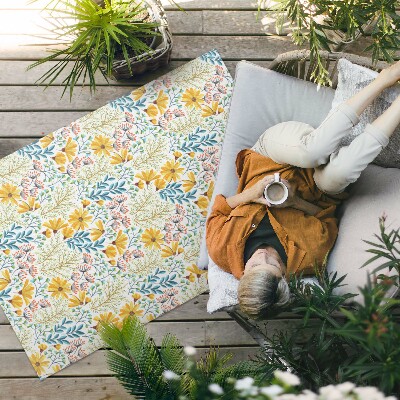 Covor de vinil acasă Model floral de pajiște