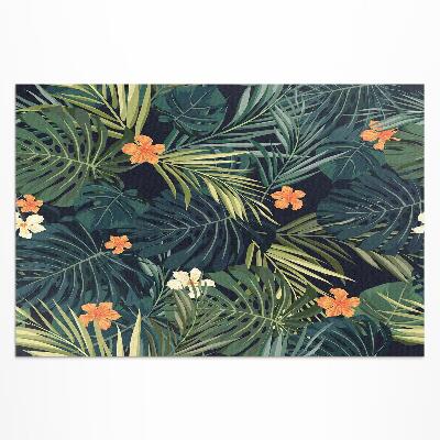 Covor de vinil Vegetație frunze și flori vintage