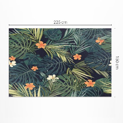 Covor de vinil Vegetație frunze și flori vintage