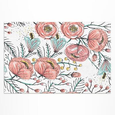 Covor de vinil acasă Flori pastelate ilustrare subtilă frumoasă
