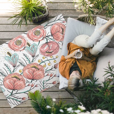 Covor de vinil acasă Flori pastelate ilustrare subtilă frumoasă