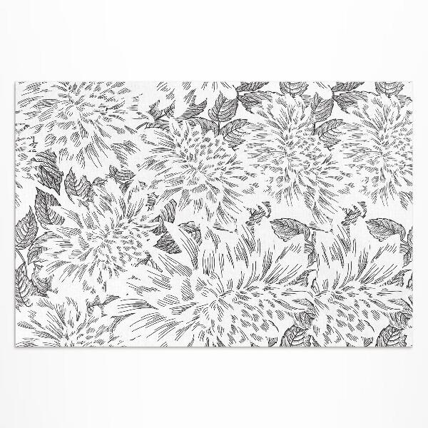 Covor interior din vinil Schiță de flori elegant pajiște