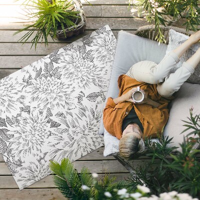 Covor interior din vinil Schiță de flori elegant pajiște