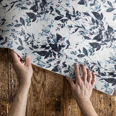 Covor interior din vinil Frunze de viță de vie în acuarelă indigo