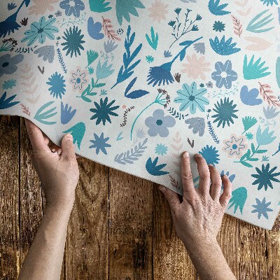 Covor de vinil acasă Flori pastelate și plante boho