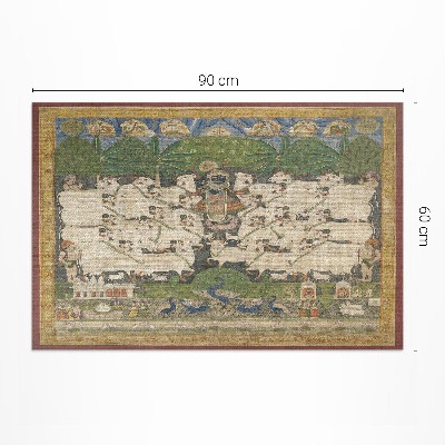 Covor de vinil Tapiserie Krishna cu vaci