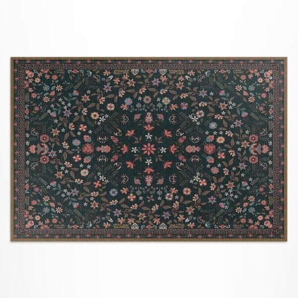 Covor interior din vinil Model floral delicat color
