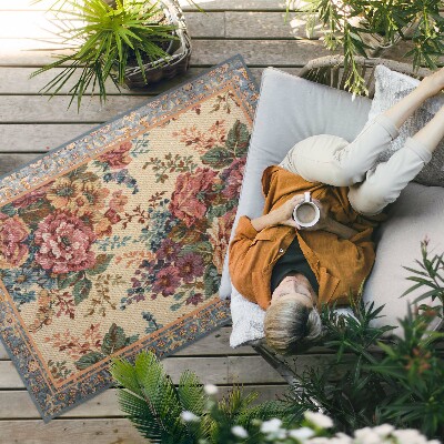 Covor de vinil acasă Model floral ornamentat retro
