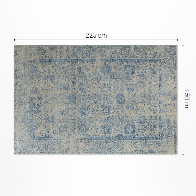 Covor de vinil acasă Model floral albastru decolorat