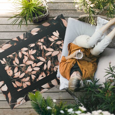 Covor de vinil acasă Frunze de toamnă motiv vegetal boho retro