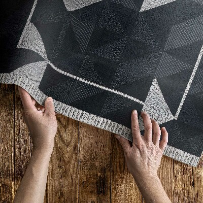 Covor de vinil acasă Mozaic model geometric vintage