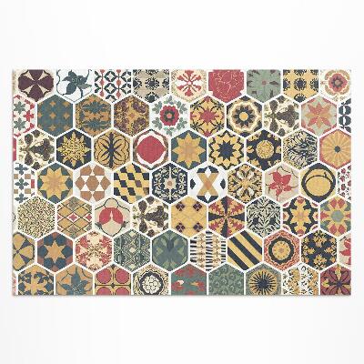 Covor de vinil acasă Mozaic de epocă cu motive hexagonale