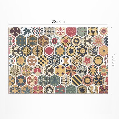 Covor de vinil acasă Mozaic de epocă cu motive hexagonale