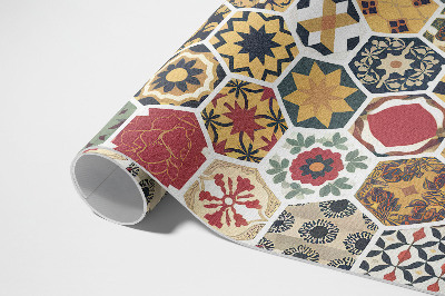 Covor de vinil acasă Mozaic de epocă cu motive hexagonale