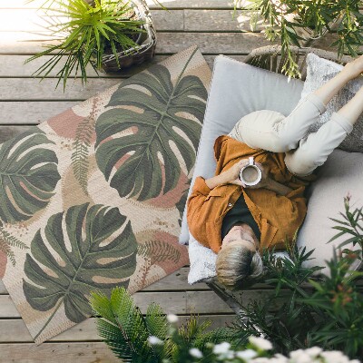 Covor de vinil Compoziție de frunze de monstera și ferigi de epocă