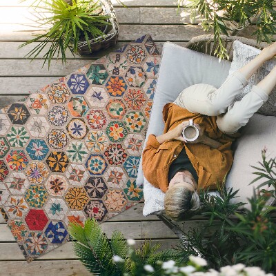 Covor interior din vinil Mozaic retro abstract colorat