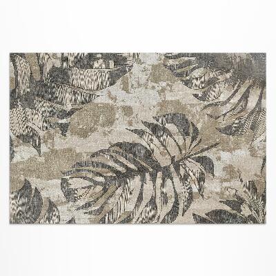 Covor de vinil acasă Boho frunze de plante cu textură în stil brut