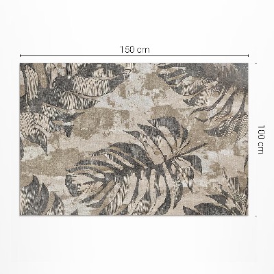 Covor de vinil acasă Boho frunze de plante cu textură în stil brut