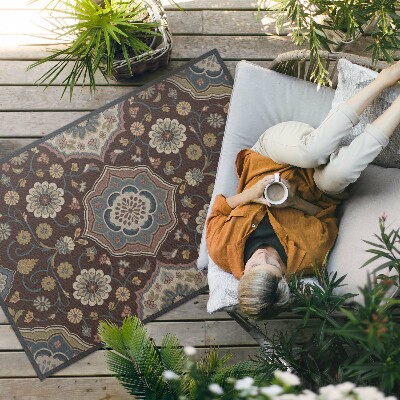 Covor de vinil acasă Flori și plante ornamentale cu model vintage
