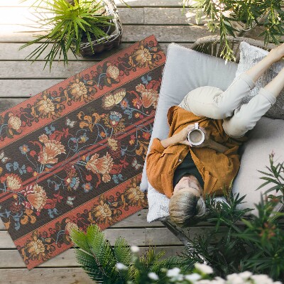Covor de vinil acasă Ornament de plante în stil vintage
