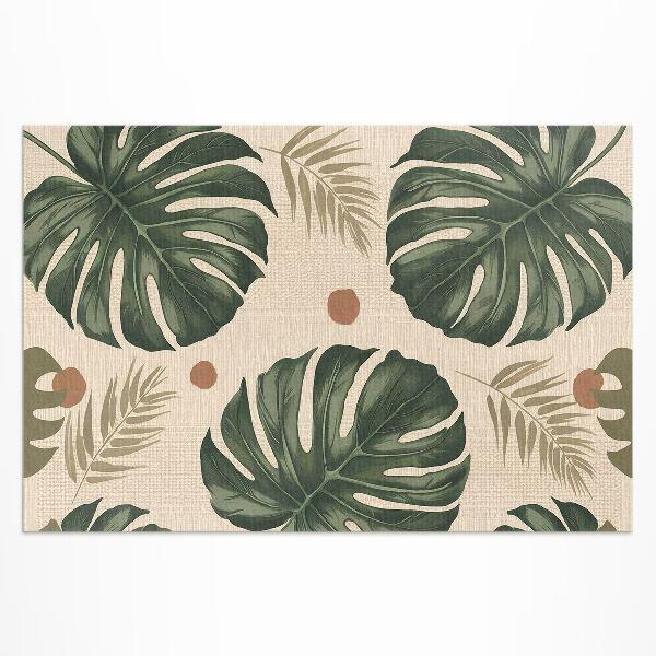 Covor de vinil acasă Boho Monstera frunze fundal tesatura