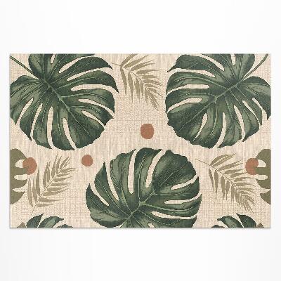 Covor de vinil acasă Boho Monstera frunze fundal tesatura