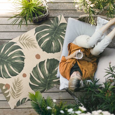 Covor de vinil acasă Boho Monstera frunze fundal tesatura