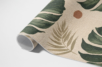Covor de vinil acasă Boho Monstera frunze fundal tesatura