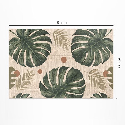 Covor de vinil acasă Boho Monstera frunze fundal tesatura