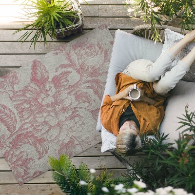 Covor de vinil Motiv floral de epocă îmbătrânit