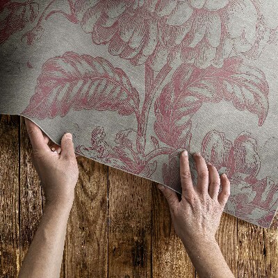 Covor de vinil Motiv floral de epocă îmbătrânit