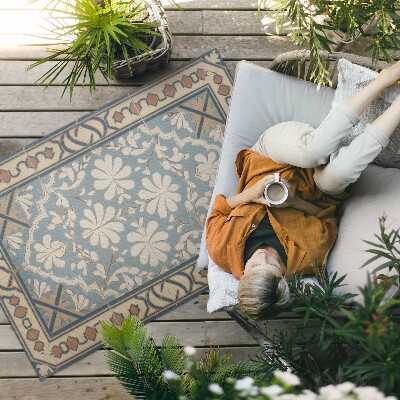 Covor de vinil Motive florale geometrice în stil retro