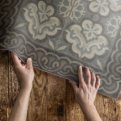 Covor de vinil acasă Geometrie rustică pe plăci vintage