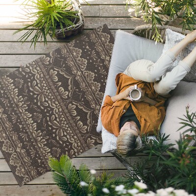 Covor de vinil Tonuri pământii cu modele botanice