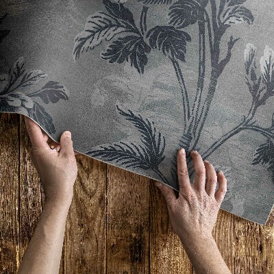 Covor de vinil acasă Tonuri pământii cu model botanic