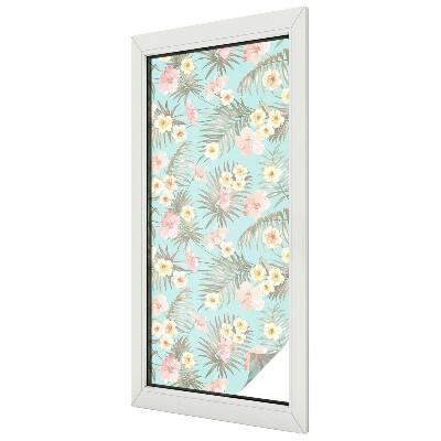 Model tropical Folie opacă geam cu model vitraliu