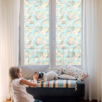 Model tropical Folie opacă geam cu model vitraliu