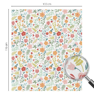 Model floral Folie opacă geam cu model vitraliu