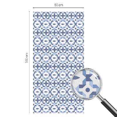 Mozaic albastru Folie geam intimitate model vitraliu