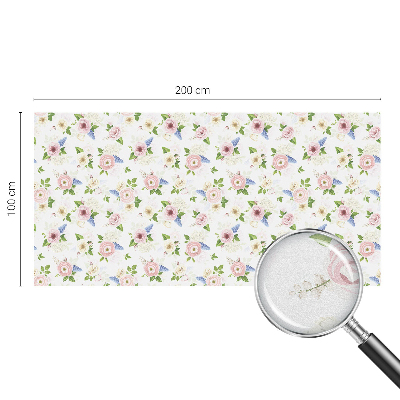 Model floral Folie opacă geam cu model vitraliu