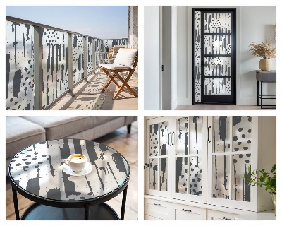 Dungi și puncte Folie opacă geam cu model vitraliu