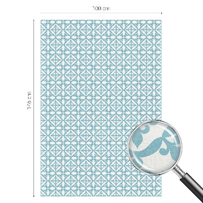 Ornamente albastre Folie decorativă geam vitraliu